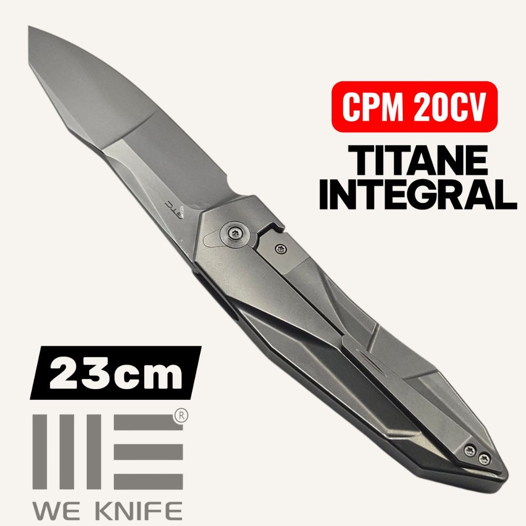 Couteau we Knife Solid GTC  CPM 20CV titane integral gris