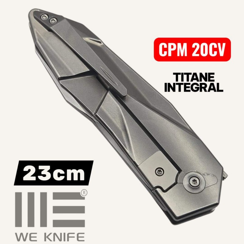 Couteau we Knife Solid GTC  CPM 20CV titane integral gris