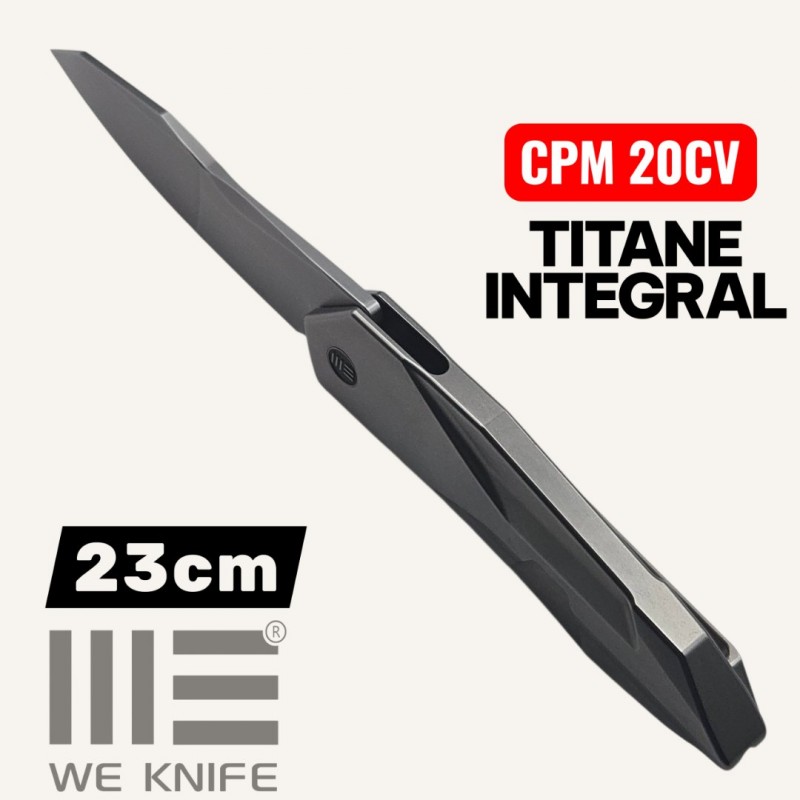 Couteau we Knife Solid GTC  CPM 20CV titane integral gris