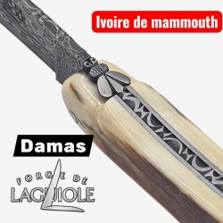Forge de Laguiole collection  damas croûte ivoire de mammouth