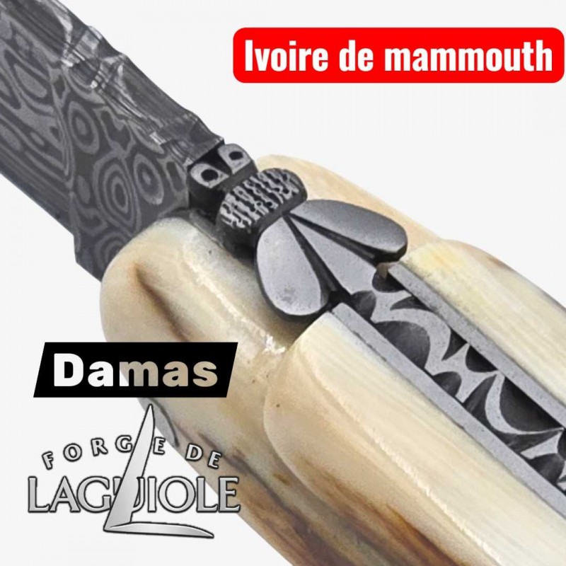 Forge de Laguiole collection  damas croûte ivoire de mammouth