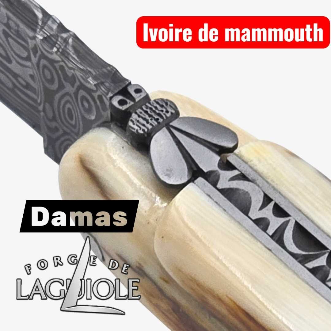 Forge de Laguiole collection  damas croûte ivoire de mammouth