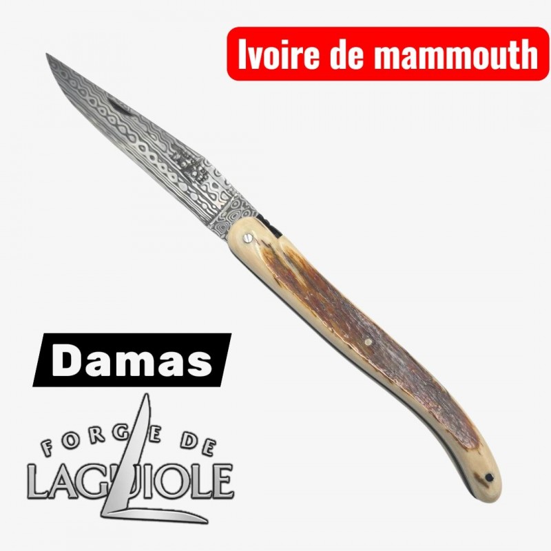 Forge de Laguiole collection  damas croûte ivoire de mammouth