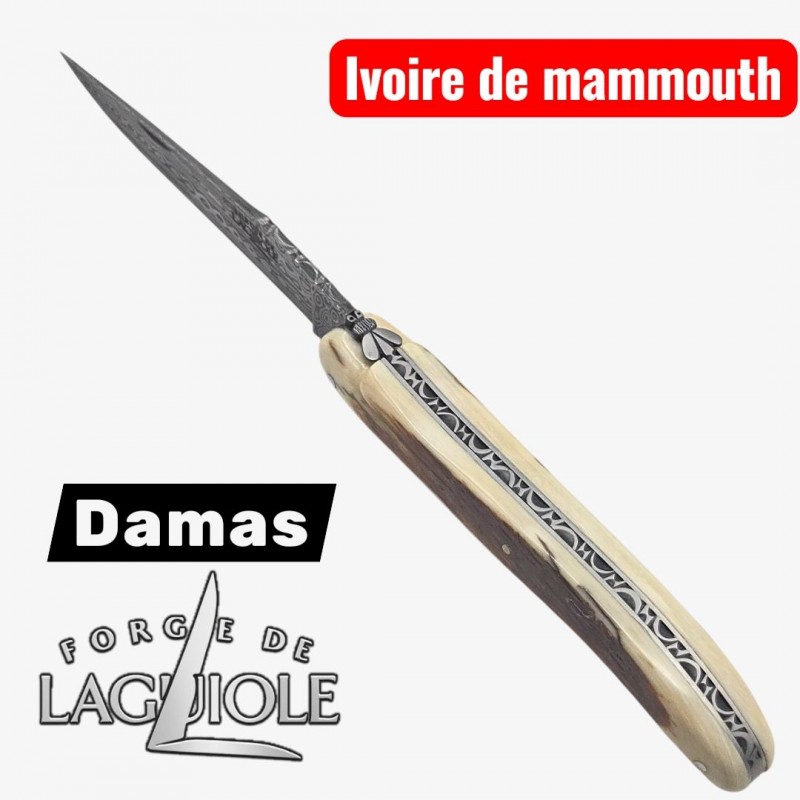 Forge de Laguiole collection  damas croûte ivoire de mammouth