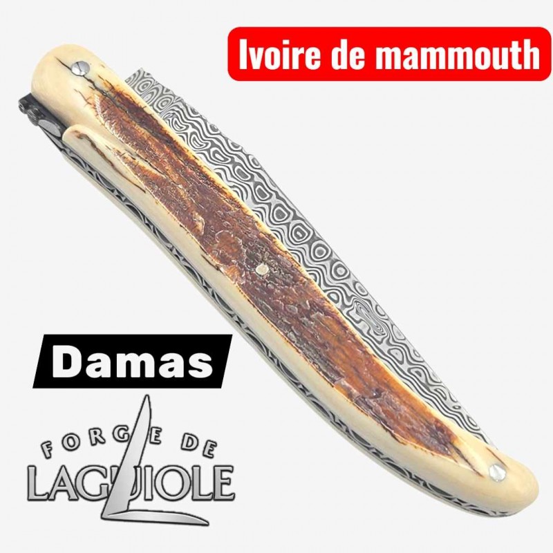 Forge de Laguiole collection  damas croûte ivoire de mammouth