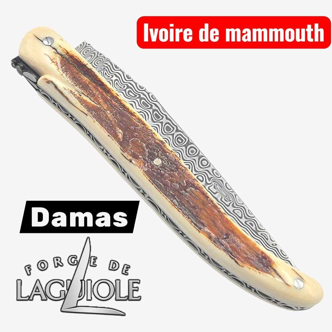 Forge de Laguiole collection  damas croûte ivoire de mammouth