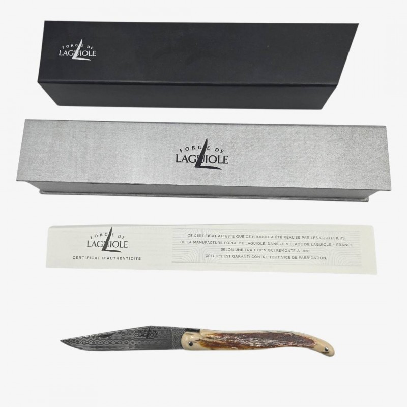 Forge de Laguiole collection  damas croûte ivoire de mammouth