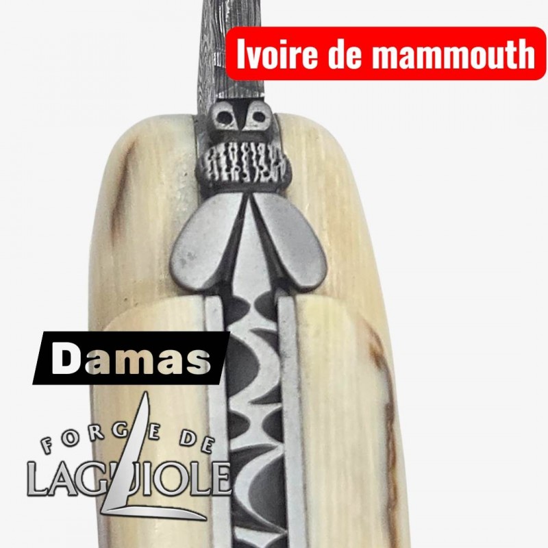 Forge de Laguiole collection  damas croûte ivoire de mammouth