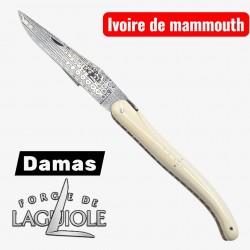 Forge de Laguiole - Collection damas - ivoire de mammouth - double platine laiton inox- dessus dessous