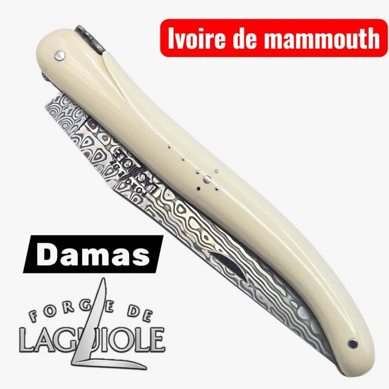 Forge de Laguiole - Collection damas - ivoire de mammouth - double platine laiton inox- dessus dessous