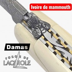 Forge de Laguiole - Collection damas - ivoire de mammouth - double platine laiton inox- dessus dessous