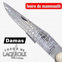 Forge de Laguiole - Collection damas - ivoire de mammouth - double platine laiton inox- dessus dessous