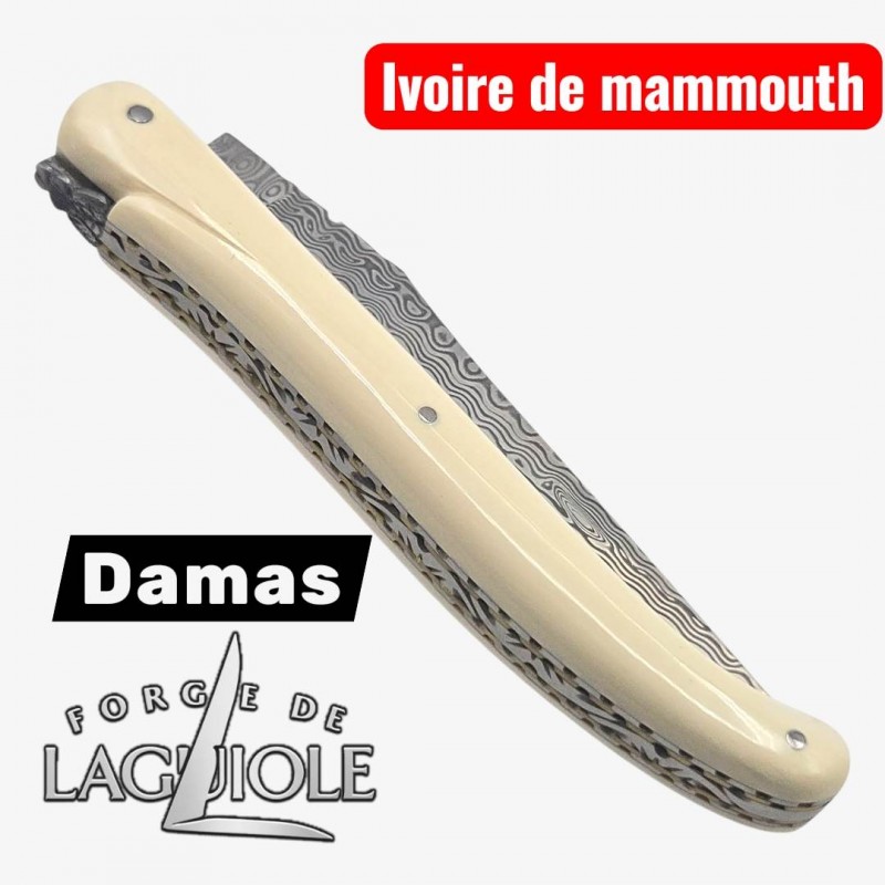 Forge de Laguiole - Collection damas - ivoire de mammouth - double platine laiton inox- dessus dessous