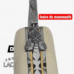 Forge de Laguiole - Collection damas - ivoire de mammouth - double platine laiton inox- dessus dessous modèle 2