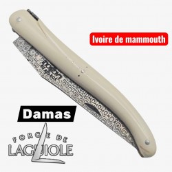 Forge de Laguiole - Collection damas - ivoire de mammouth - double platine laiton inox- dessus dessous modèle 2