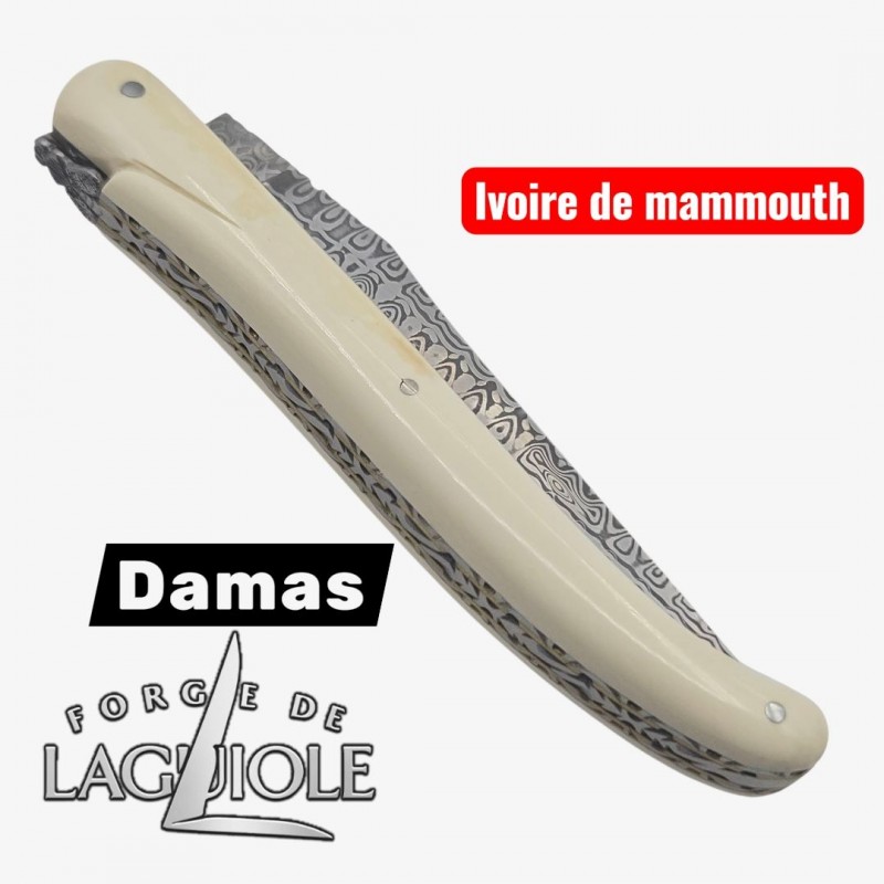 Forge de Laguiole - Collection damas - ivoire de mammouth - double platine laiton inox- dessus dessous modèle 2