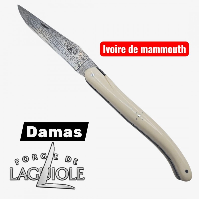Forge de Laguiole - Collection damas - ivoire de mammouth - double platine inox- dessus dessous
