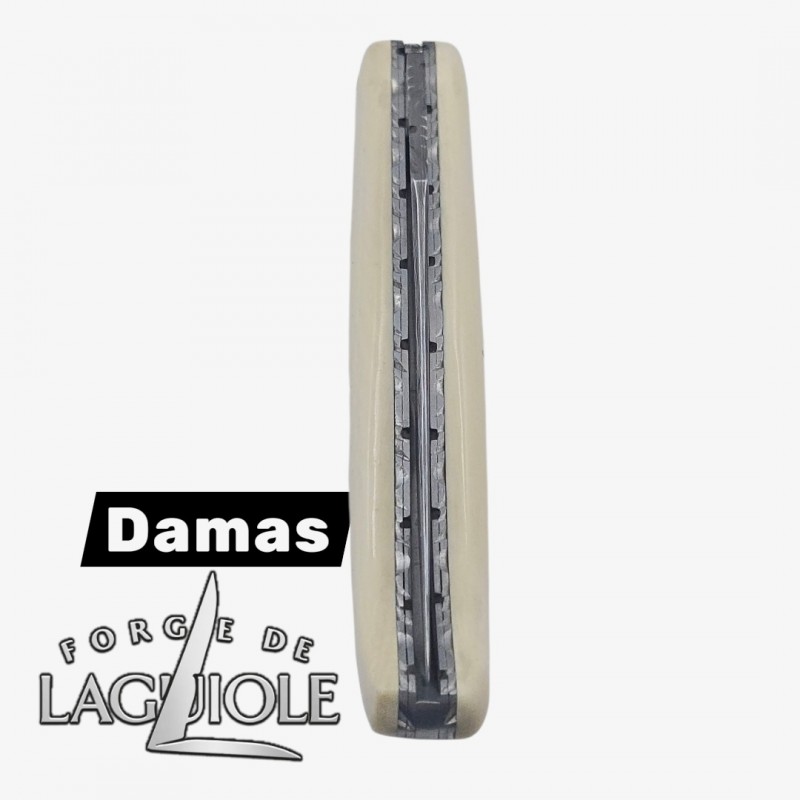 Forge de Laguiole - Collection damas - ivoire de mammouth - double platine inox- dessus dessous
