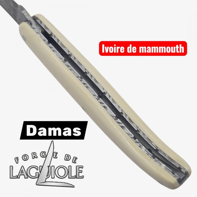 Forge de Laguiole - Collection damas - ivoire de mammouth - double platine inox- dessus dessous