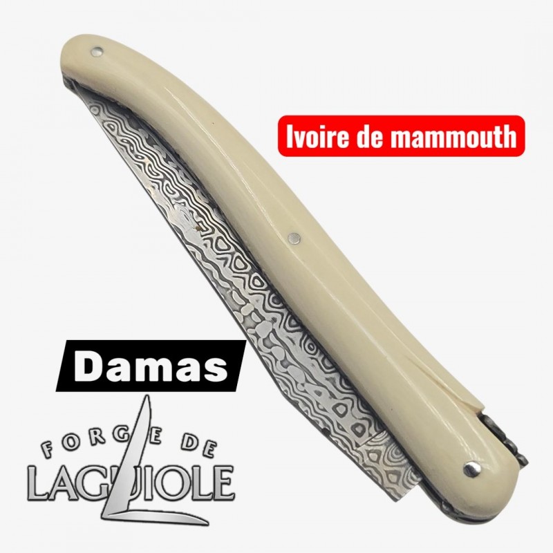 Forge de Laguiole - Collection damas - ivoire de mammouth - double platine inox- dessus dessous