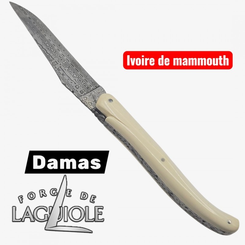Forge de Laguiole - Collection damas - ivoire de mammouth - double platine inox- dessus dessous