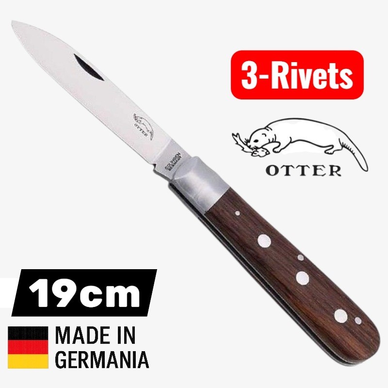 Couteau Otter 3 rivets chêne fumé