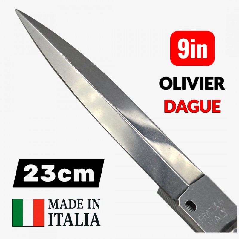 Couteau Cran d arrêt stiletto Beltrame dague imitation ivoire 23cm