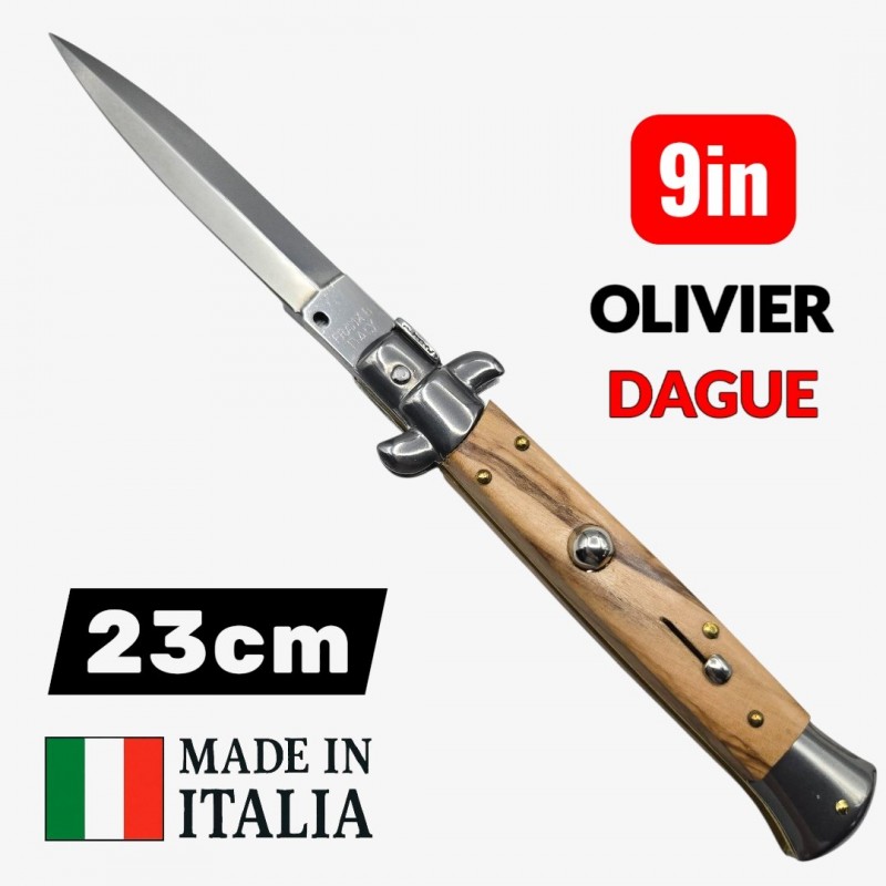 Couteau Cran d arrêt stiletto Beltrame dague olivier 23cm
