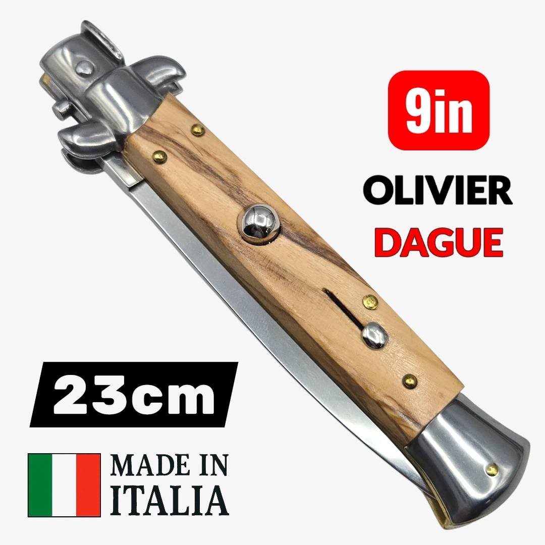 Couteau Cran d arrêt stiletto Beltrame dague olivier 23cm