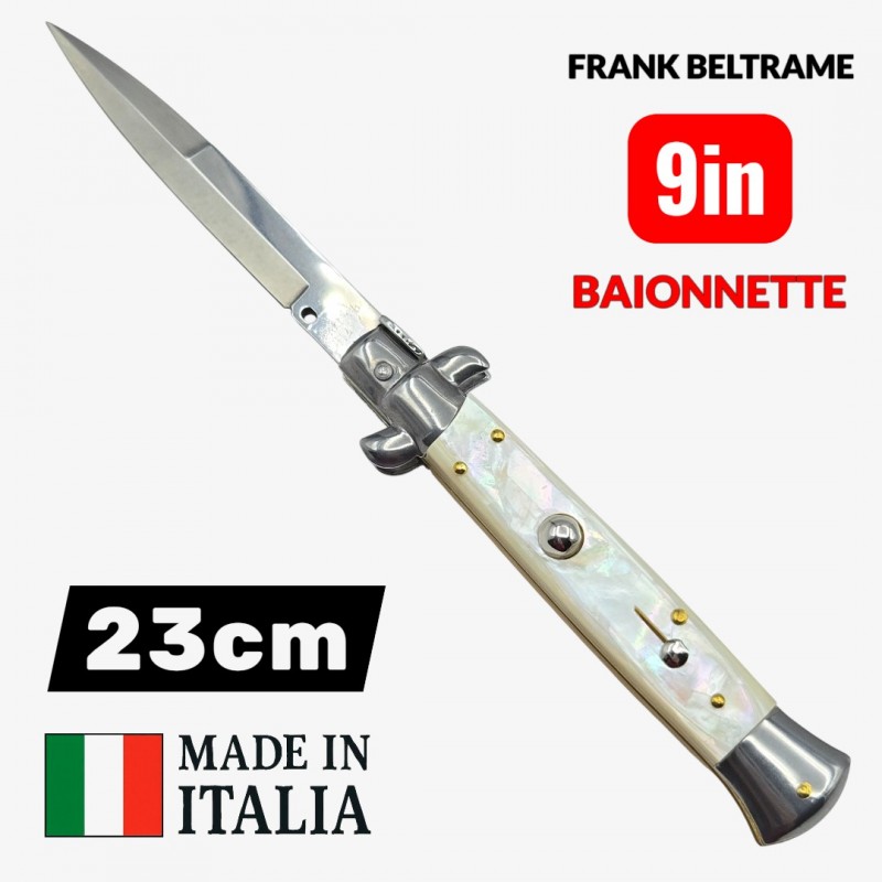 couteau automatique Frank Beltrame baïonnette 23cm nacre