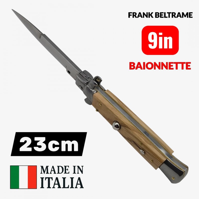 Couteau automatique Frank Beltrame- manche en bois d'olivier