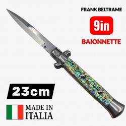 couteau automatique Frank Beltrame lame baïonnette 23cm en abalone