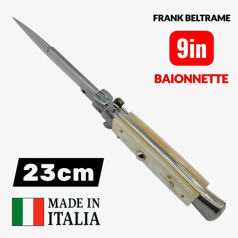 couteau automatique Frank Beltrame baïonnette 23cm nacre