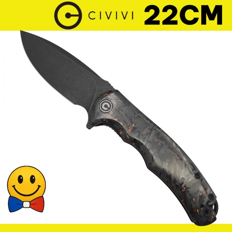 CIVIVI Praxis – C803I – noire fibre de carbone et cuivre