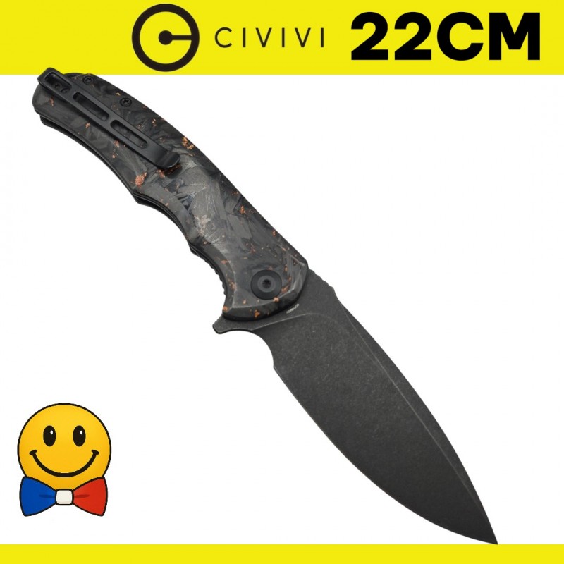 CIVIVI Praxis – C803I – noire fibre de carbone et cuivre