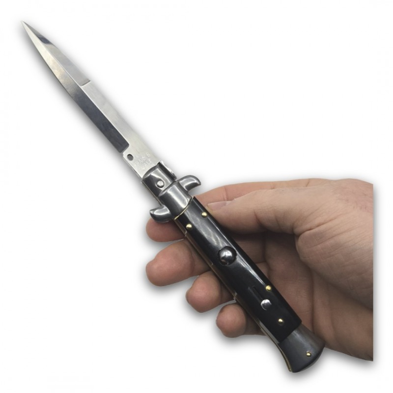 Couteau automatique Frank Beltrame Baïonnette imitation corne 23cm