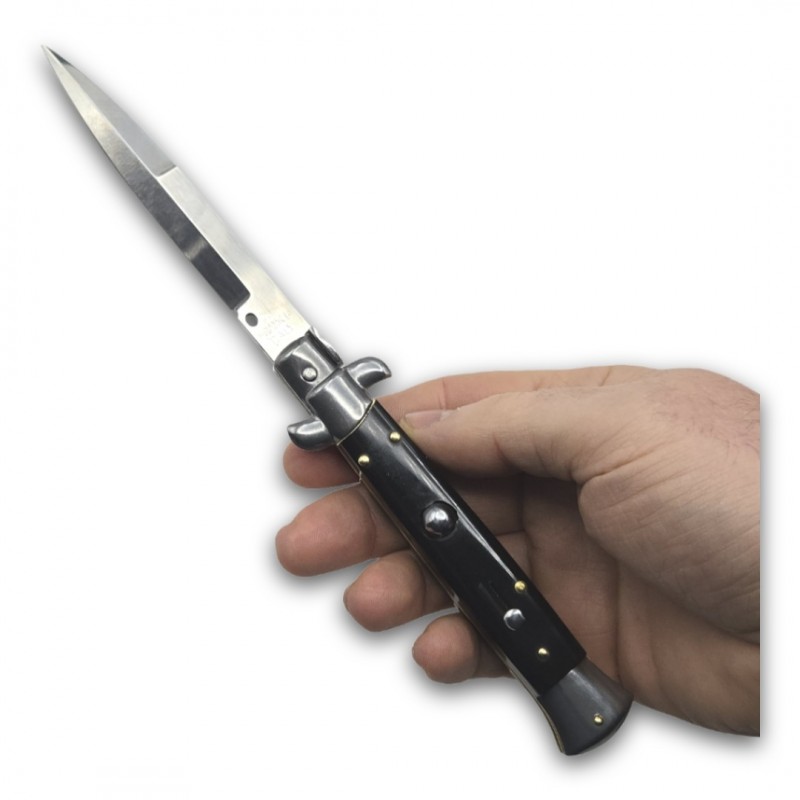 Couteau automatique Frank Beltrame Baïonnette imitation corne 23cm