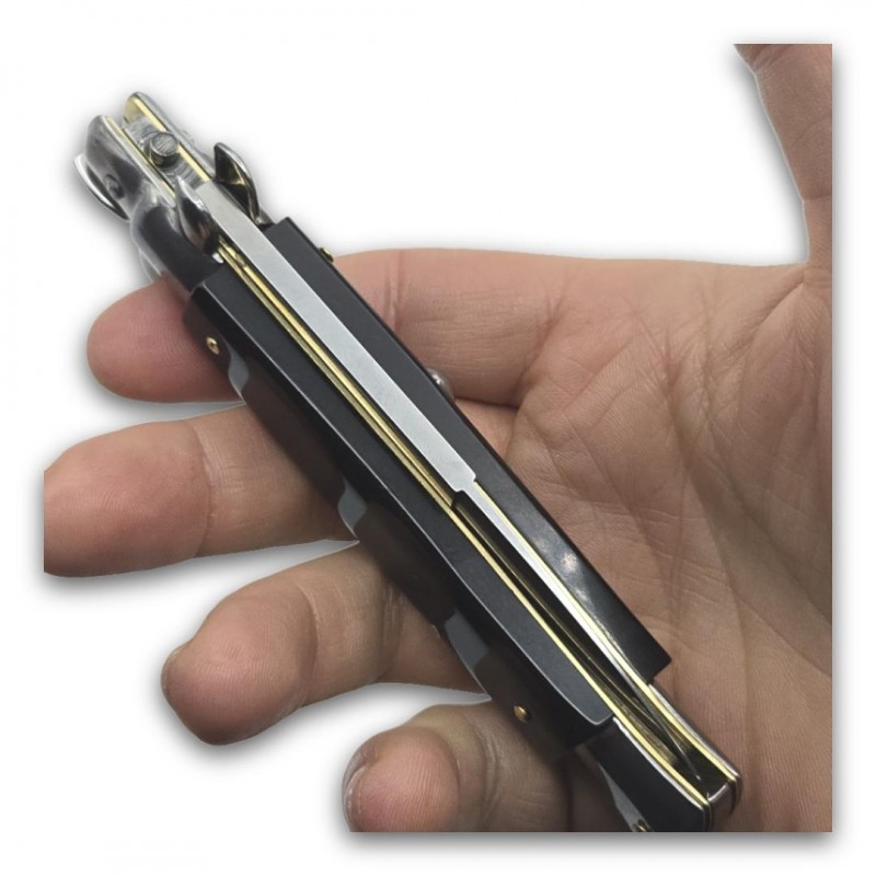 Couteau automatique Frank Beltrame Baïonnette imitation corne 23cm