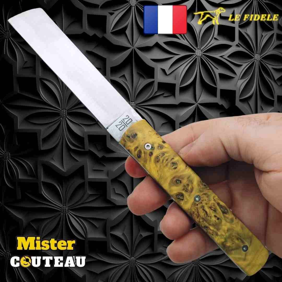 Couteau  20/20 Le Fidèle bois érable stabilisé jaune