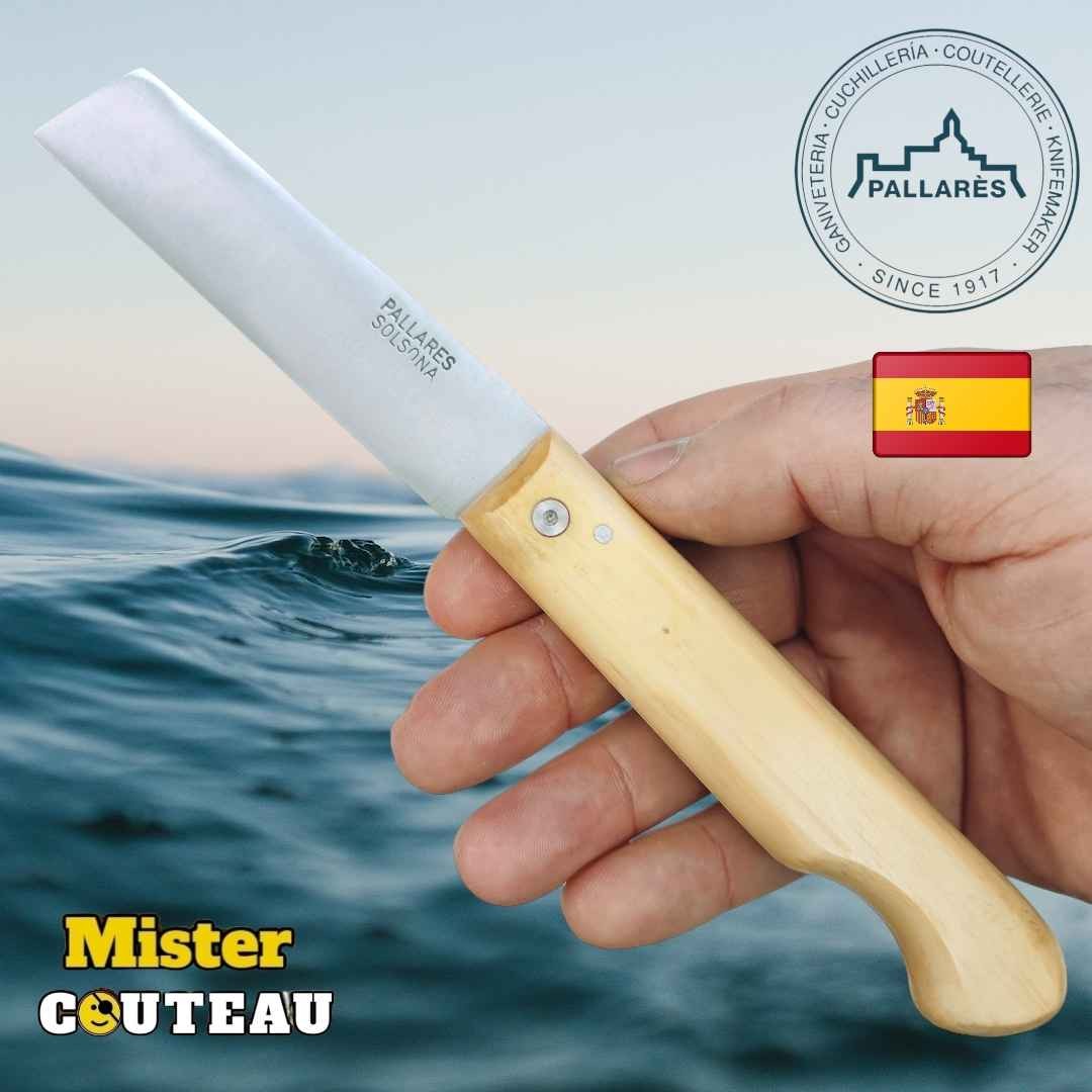 Couteau Pallares pêcheur buis lame carbone 20 cm