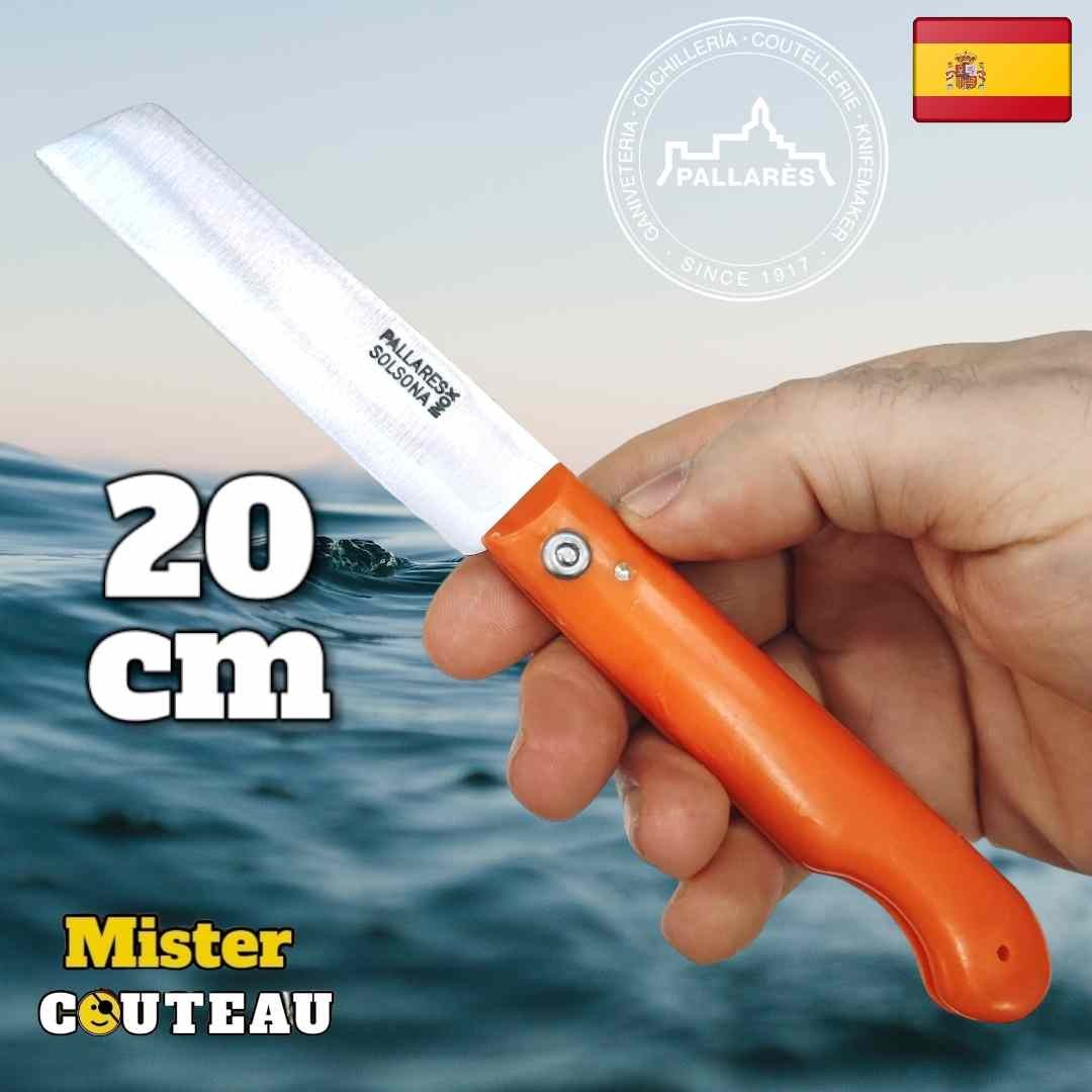 Couteau Pallares pêcheur résine orange lame inox 20cm