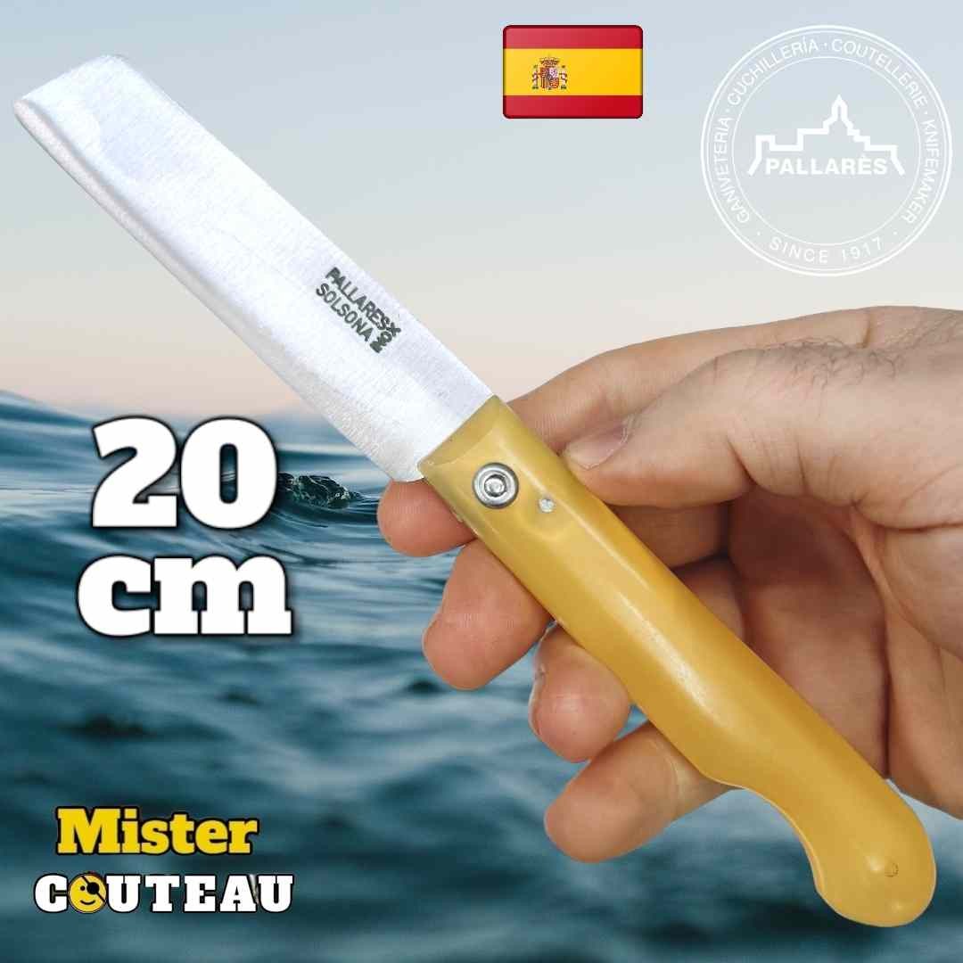 Couteau Pallares pêcheur résine jaune lame inox 20cm