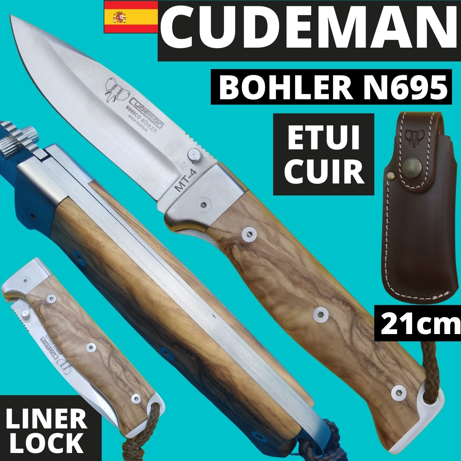 Couteau Cudeman MT4 olivier