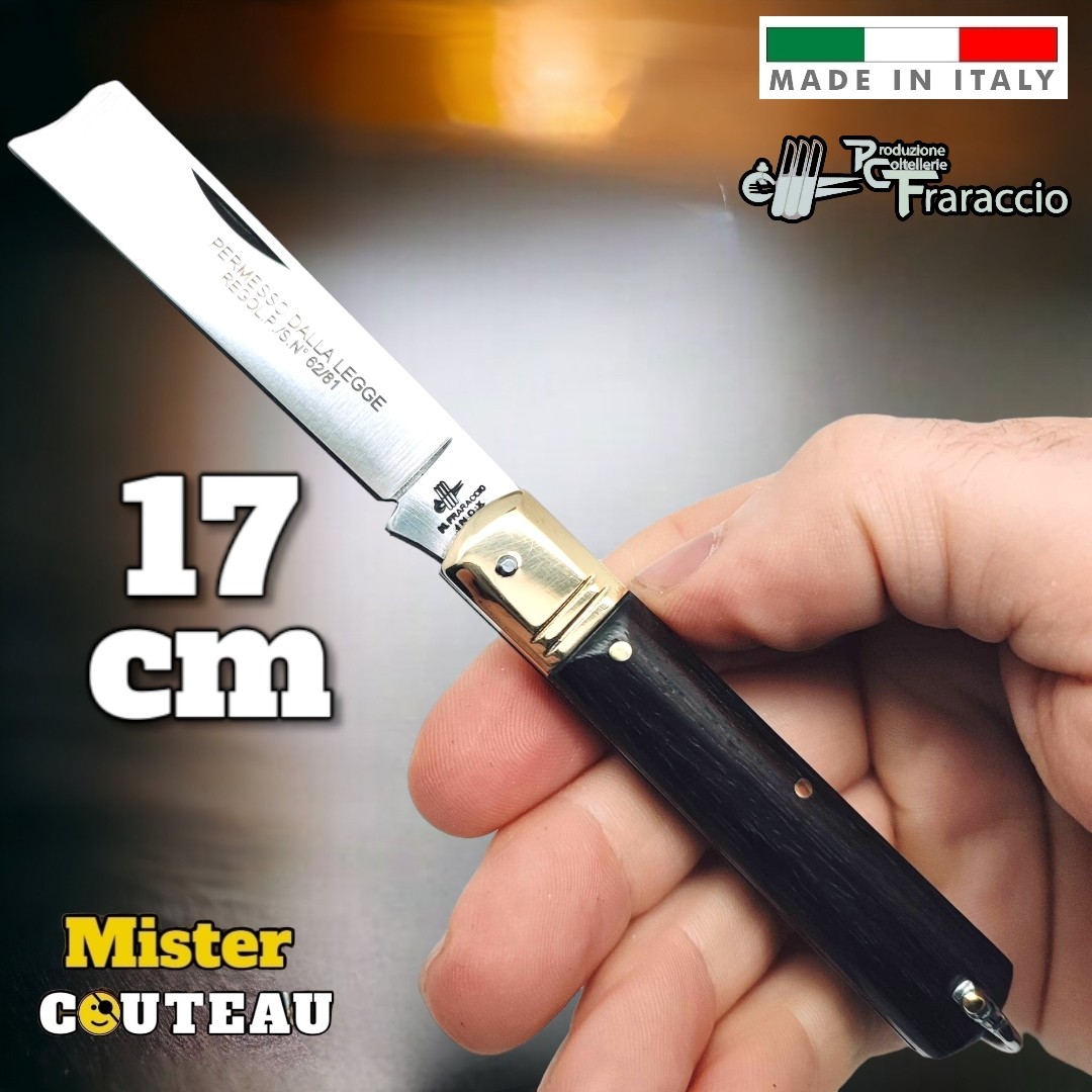 Couteau italien Fraraccio permesso de la legge palissandre mitre laiton 17 cm