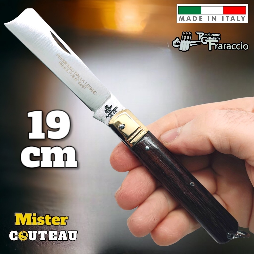 Couteau italien Fraraccio permesso de la legge palissandre mitre laiton 19 cm