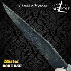 Couteau Forge Laguiole Custom tête de mort Rambaud bandana manche os