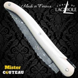 Couteau Forge Laguiole Custom tête de mort Rambaud bandana manche os