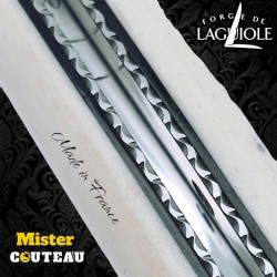 Couteau Forge Laguiole Custom tête de mort Rambaud bandana manche os