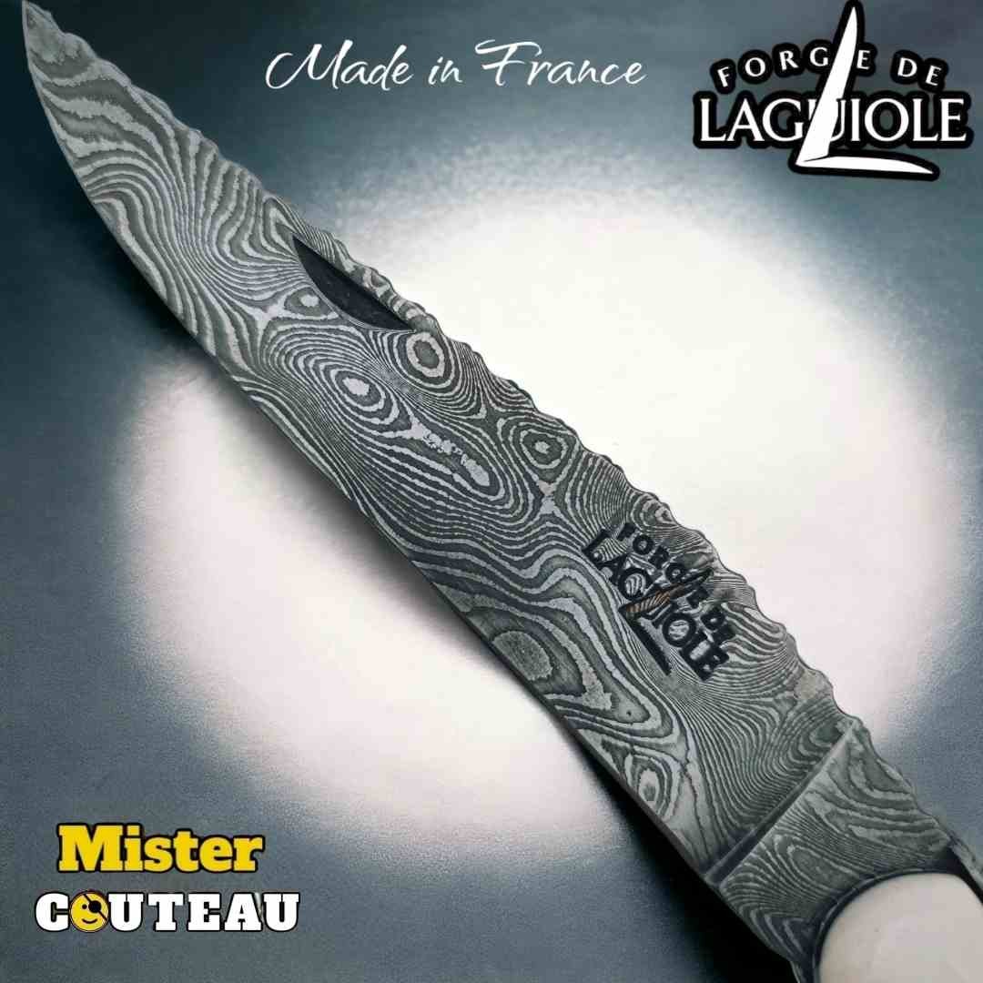 Couteau Forge Laguiole Custom tête de mort Rambaud bandana manche os