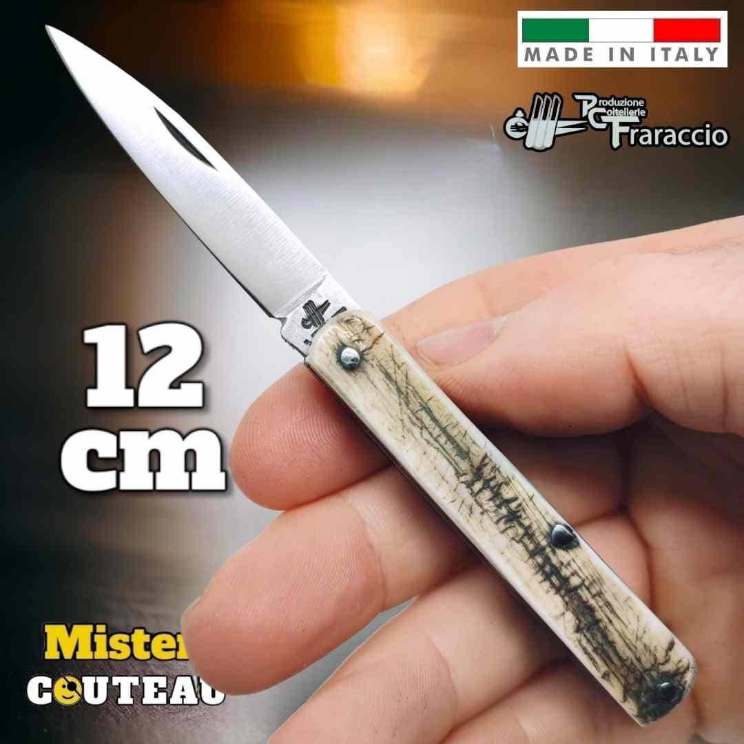Couteau Fraraccio Sfilato mini corne antique plein manche 12 cm